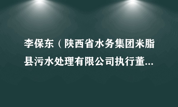 李保东（陕西省水务集团米脂县污水处理有限公司执行董事兼总经理）