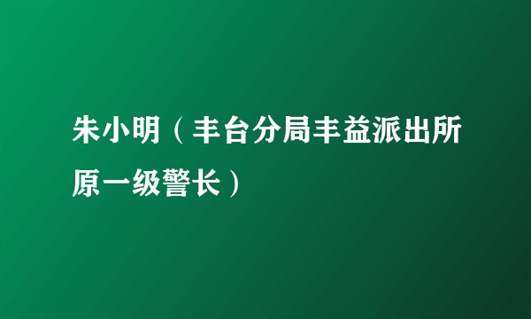 朱小明（丰台分局丰益派出所原一级警长）