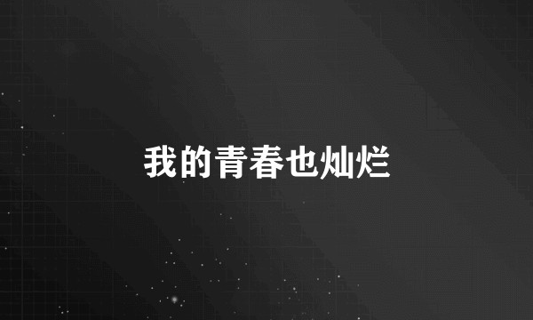 我的青春也灿烂