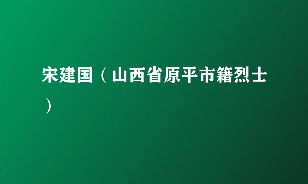 宋建国（山西省原平市籍烈士）
