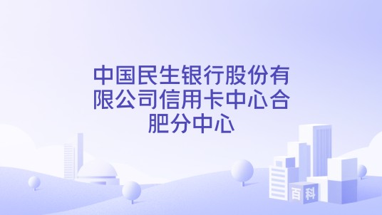 中国民生银行股份有限公司信用卡中心合肥分中心
