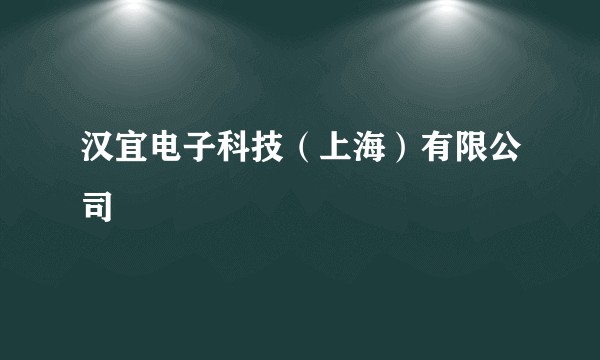 汉宜电子科技（上海）有限公司