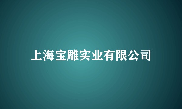 上海宝雕实业有限公司