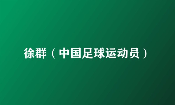 徐群（中国足球运动员）