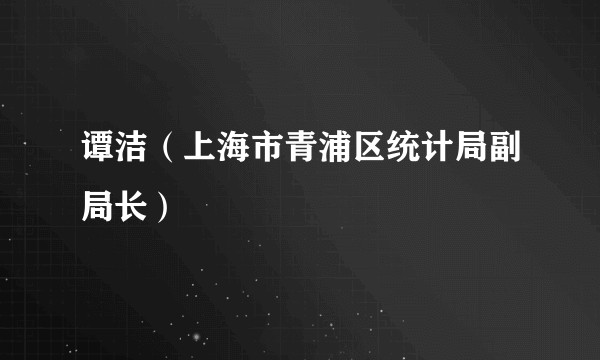 谭洁（上海市青浦区统计局副局长）