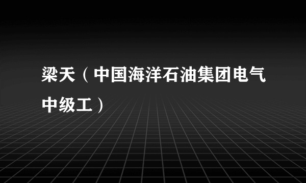 梁天（中国海洋石油集团电气中级工）