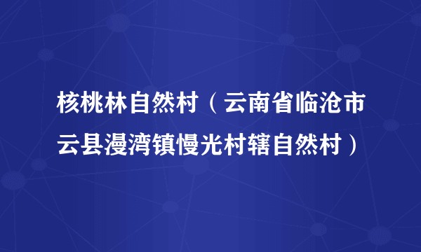 核桃林自然村（云南省临沧市云县漫湾镇慢光村辖自然村）