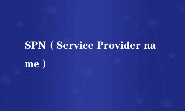 SPN(Service Provider name)