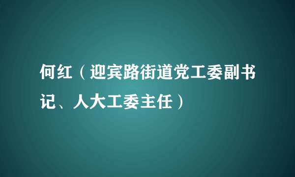 何红（迎宾路街道党工委副书记、人大工委主任）