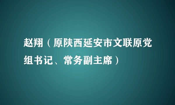 赵翔（原陕西延安市文联原党组书记、常务副主席）