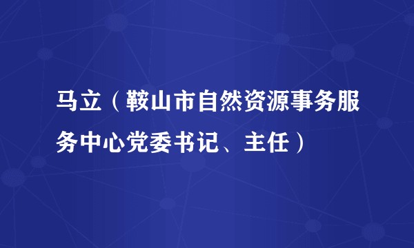 马立（鞍山市自然资源事务服务中心党委书记、主任）