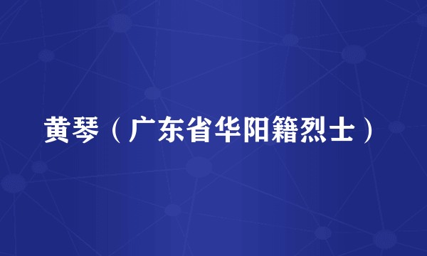 黄琴（广东省华阳籍烈士）