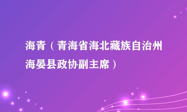 海青（青海省海北藏族自治州海晏县政协副主席）