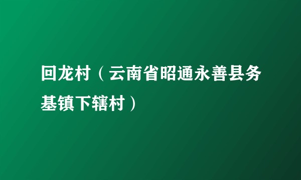 回龙村(云南省昭通永善县务基镇下辖村)