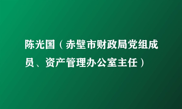 陈光国（赤壁市财政局党组成员、资产管理办公室主任）