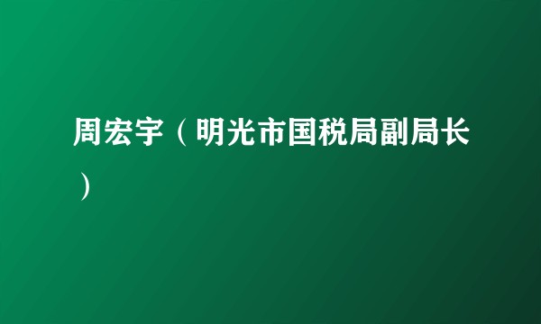 周宏宇（明光市国税局副局长）