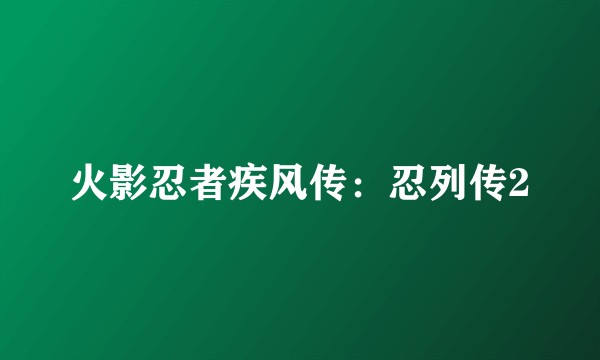 火影忍者疾风传：忍列传2