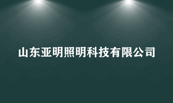 山东亚明照明科技有限公司