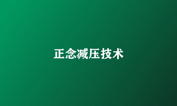 正念减压技术