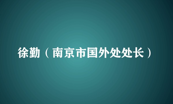 徐勤（南京市国外处处长）