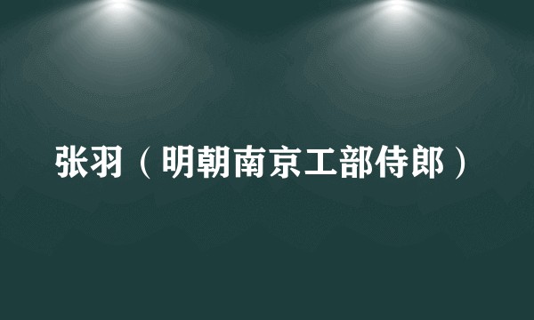 张羽（明朝南京工部侍郎）