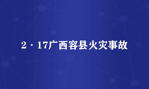 2·17广西容县火灾事故