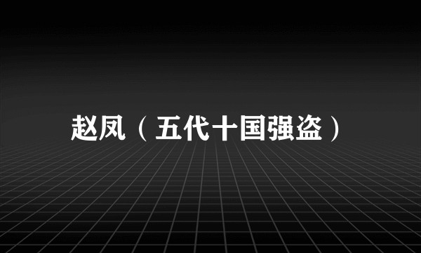 赵凤（五代十国强盗）