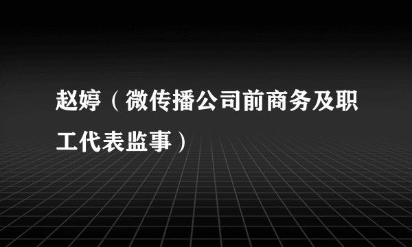 赵婷（微传播公司前商务及职工代表监事）