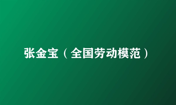 张金宝（全国劳动模范）