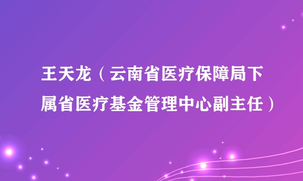 王天龙（云南省医疗保障局下属省医疗基金管理中心副主任）