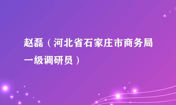 赵磊（河北省石家庄市商务局一级调研员）
