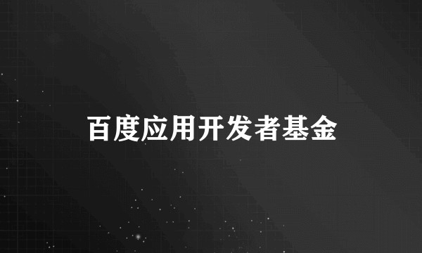 百度应用开发者基金