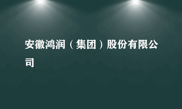 安徽鸿润(集团)股份有限公司
