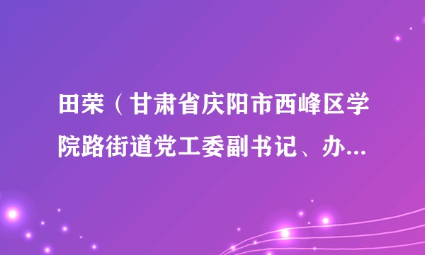 田荣（甘肃省庆阳市西峰区学院路街道党工委副书记、办事处主任）