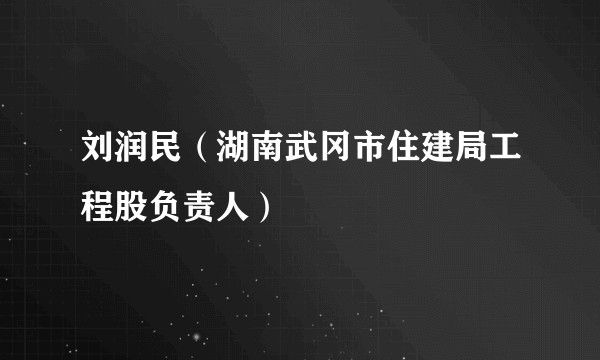 刘润民（湖南武冈市住建局工程股负责人）