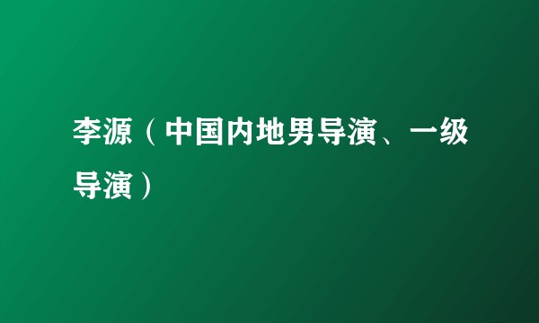 李源（中国内地男导演、一级导演）