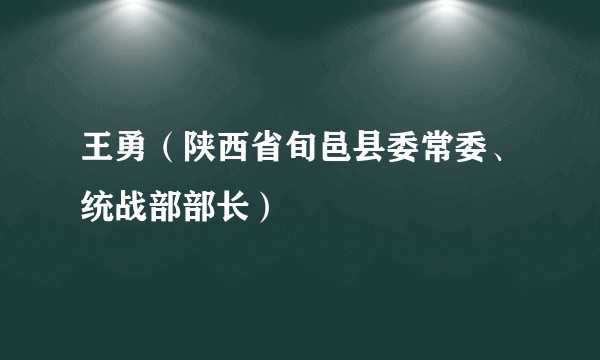 王勇（陕西省旬邑县委常委、统战部部长）