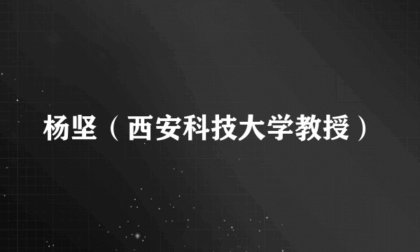 杨坚（西安科技大学教授）