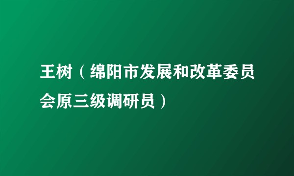 王树（绵阳市发展和改革委员会原三级调研员）