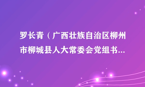 罗长青（广西壮族自治区柳州市柳城县人大常委会党组书记、主任）