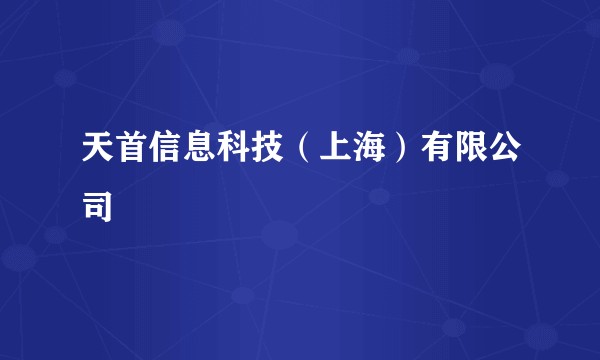 天首信息科技（上海）有限公司
