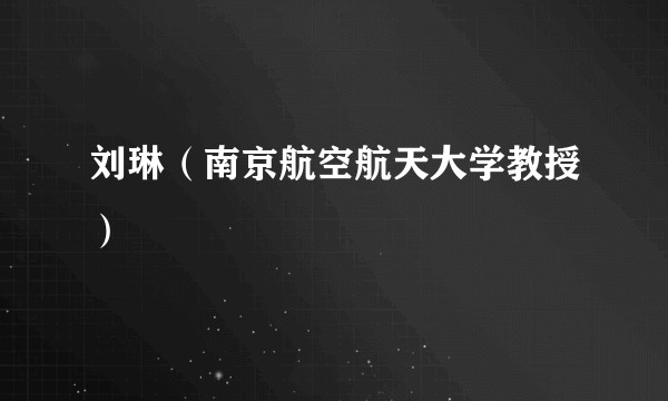 刘琳（南京航空航天大学教授）