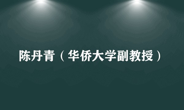 陈丹青（华侨大学副教授）