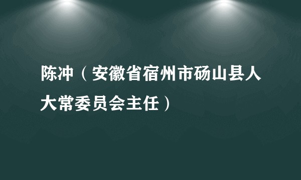 陈冲（安徽省宿州市砀山县人大常委员会主任）
