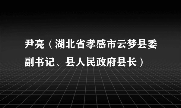 尹亮（湖北省孝感市云梦县委副书记、县人民政府县长）