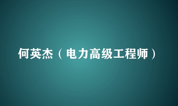 何英杰（电力高级工程师）