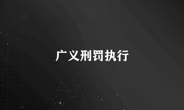 广义刑罚执行