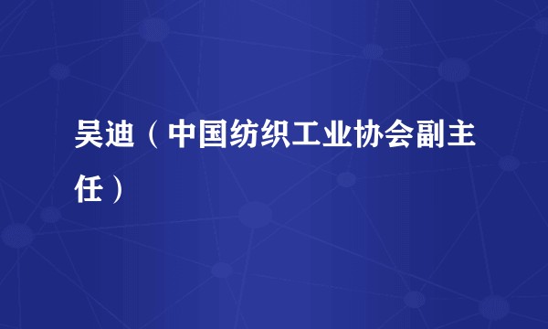 吴迪（中国纺织工业协会副主任）