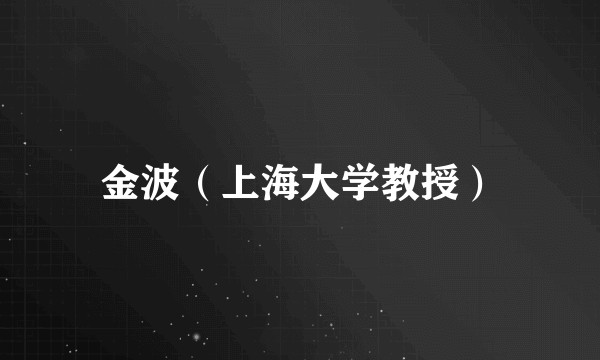 金波（上海大学教授）