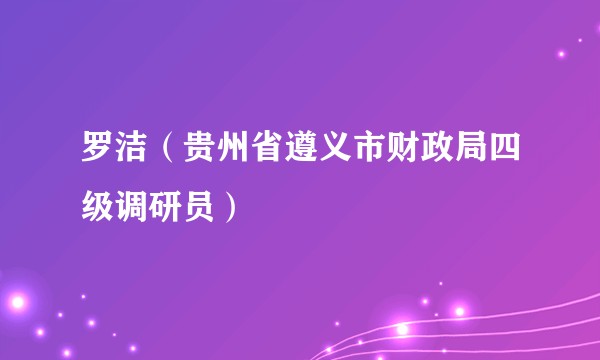 罗洁（贵州省遵义市财政局四级调研员）